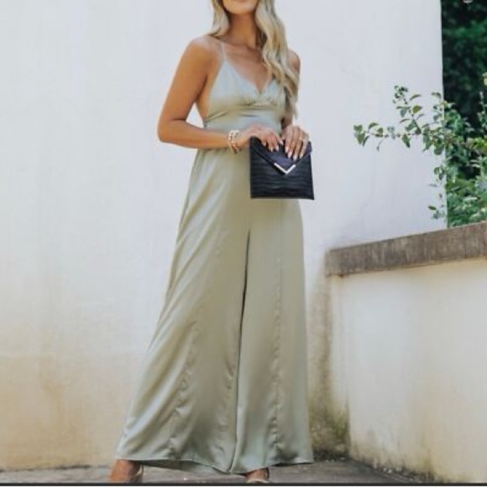 Elegant Sage Green Jumpsuit